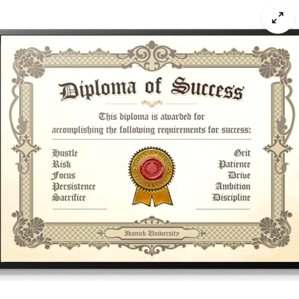Ikonick Framed Canvas Art: Diploma of Success